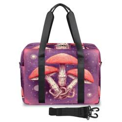 Süße Reisetasche mit Pilzpflanzen, für Damen und Herren, Wochenende, Übernachtung, 32 l, große Reisetasche, Kabinentasche für Sport, Fitnessstudio, Yoga, farbe, (32L) UK, Taschen-Organizer von WowPrint