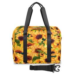 Sunflower Butterfly Summer Travel Duffle Bag for Women Men Weekend Overnight Bags 32L Large Holdall Tote Cabin Bag for Sports Gym Yoga, farbe, (32L) UK, Taschen-Organizer von WowPrint
