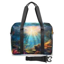 Tropical Ocean U-Boot-Weltreise-Tasche für Damen und Herren, Wochenende, Übernachtungstasche, 32 l, große Reisetasche, Kabinentasche für Sport, Fitnessstudio, Yoga, farbe, (32L) UK, Taschen-Organizer von WowPrint