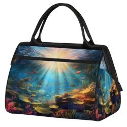 Tropical Ocean U-Boot World Reisetasche für Damen Herren Kinder Mädchen Wochenende Übernachtung Taschen 24 L Reisetasche Tragetasche für Sport Gym Yoga, farbe, (24L) UK, Taschen-Organizer von WowPrint