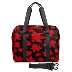 Vintage Herbst Ahornblätter Reisetasche für Damen Herren Blätter Wochenende Übernachtung Taschen 32 L Große Reisetasche Tragetasche für Sport Gym Yoga, farbe, 32 L, Taschen-Organizer von WowPrint