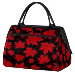 Vintage Herbst Ahornblätter Reisetasche für Damen Herren Kinder Mädchen Blätter Wochenende Übernachtung Taschen 24 L Reisetasche Tragetasche für Sport Gym Yoga, farbe, (24L) UK, Taschen-Organizer von WowPrint