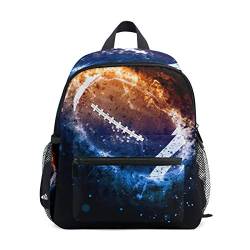 WowPrint Fire Sport Rugby Kinder Rucksack Kindergarten Vorschule Tasche für Kleinkind Mädchen Jungen, mehrfarbig, Einheitsgröße von WowPrint