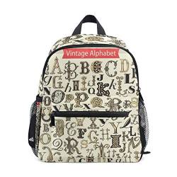 WowPrint Kinder-Rucksack, Vintage-Stil, Alphabet, Kindergarten, Vorschultasche für Kleinkinder, Mädchen, Jungen, mehrfarbig, Einheitsgröße von WowPrint