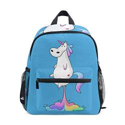 WowPrint Lustiger Einhorn-Rucksack mit Regenbogen-Purz, Kindergarten Vorschultasche für Kleinkinder, Mädchen, Jungen, mehrfarbig, Einheitsgröße von WowPrint