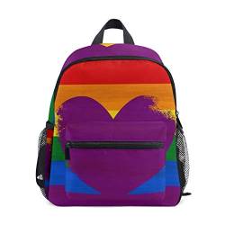 WowPrint Regenbogen Gay Pride Herz Kinder Rucksack Kindergarten Vorschule Tasche für Kleinkind Mädchen Jungen, mehrfarbig, Einheitsgröße von WowPrint