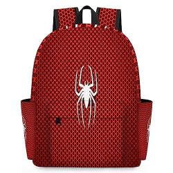 WowPrint Spider Red Cell Kinderrucksäcke für Jungen Mädchen Weiße Spinne 38 cm Rucksack Schule Kindergarten Büchertasche Reise Casual Daypack Rucksack, farbig, 14 Long von WowPrint