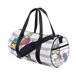 WowPrint Sport-Turnbeutel, cooles süßes Einhorn, wasserdicht, Handtasche, Yogatasche, Schultertasche, Wochenendtasche, Reisetasche, Reisetasche, für Erwachsene, Herren, Damen, Unisex, mehrfarbig, von WowPrint