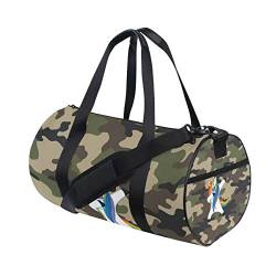 WowPrint Sport-Turnbeutel, lustiges Einhorn-Design, Camouflage, wasserdicht, Handtasche, Yoga-Tasche, Schultertasche, Wochenendtasche, Reisetasche, Reisetasche, für Erwachsene, Herren, Damen, Unisex, von WowPrint