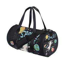 WowPrint Sporttasche, Cartoon, Galaxie, Planet, Weltraum, Katze, wasserdicht, Handtasche, Yoga-Tasche, Schultertasche, Wochenendtasche, Reisetasche, Reisetasche für Erwachsene, Männer, Frauen, Unisex, von WowPrint