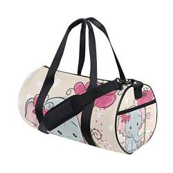 WowPrint Sporttasche, Cartoon-Elefant, Blume, wasserdicht, Handtasche, Yoga-Tasche, Schultertasche, Wochenendtasche, Reisetasche, Reisetasche für Erwachsene, Männer, Frauen, Unisex, mehrfarbig, von WowPrint