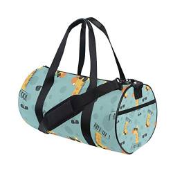 WowPrint Sporttasche, Motiv: Giraffe, "I am Cool", wasserdicht, Handtasche, Yoga-Tasche, Schultertasche, Wochenendtasche, Reisetasche, Reisetasche für Erwachsene, Männer, Frauen, Unisex, mehrfarbig, von WowPrint