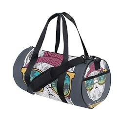 WowPrint Sporttasche, Motiv: Mops, Hund, Welpe, wasserdicht, Handtasche, Yoga-Tasche, Schultertasche, Wochenendtasche, Reisetasche, Reisetasche für Erwachsene, Männer, Frauen, Unisex, mehrfarbig, von WowPrint