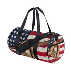 WowPrint Sporttasche, amerikanische Flagge, USA-Baseball, wasserdicht, Handtasche, Yoga-Tasche, Schultertasche, Wochenendtasche, Reisetasche, Reisetasche für Erwachsene, Männer, Frauen, Unisex, von WowPrint