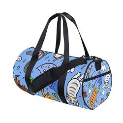 WowPrint Sporttasche, lustige Cartoon-Tier-Katze, wasserdichte Handtasche, Yoga-Tasche, Schultertasche, Wochenendtasche, Reisetasche, Reisetasche für Erwachsene, Männer, Frauen, Unisex, mehrfarbig, von WowPrint