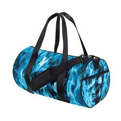 Wowprint Sport-Sporttasche Fire Skull Face Wasserdichte Handtasche Yoga Tasche Schultertasche Weekendtasche Reisetasche Reisetasche Reisetasche Reisetasche für Erwachsene Herren Damen Unisex von WowPrint