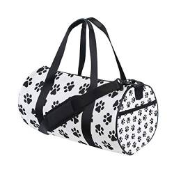 Wowprint Sport-Sporttasche mit Tiermotiv und Pfotenabdruck, wasserdichte Handtasche, Yoga-Tasche, Wochenendtasche, Reisetasche, Reisetasche, Reisetasche, für Erwachsene, Herren und Damen, Unisex von WowPrint