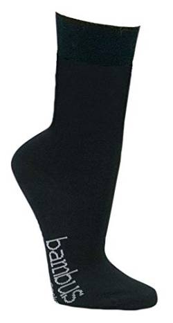 Wowerat 12 Paar superweiche Bambus Socken für Sie und Ihn - Optimaler drückendes Gummi - Ideal für Business, Sport und Freizeit (mt) (SCHWARZ/Black, 39-42) von Wowerat