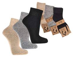 Wowerat 2 Paar Socken mit Merinowolle und Kaschmir für Damen und Herren Kurzschaft (beige, 39-42) von Wowerat