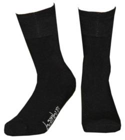 Wowerat 3 Paar Bambus-Socken mit Frottee-Sohle ohne Gummi, Farbe:Schwarz;Größe:35-38 von Wowerat