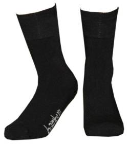 Wowerat 3 Paar Bambus-Socken mit Frottee-Sohle ohne Gummi, Farbe:Schwarz;Größe:39-42 von Wowerat