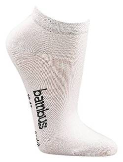 Wowerat 6 Paar Beste Herren Bambus Sneaker Socken Strümpfe schwarz weiß beige (39/42, weiß) von Wowerat