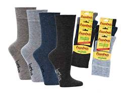 Wowerat 6 Paar Melange Bambus Wellness Socken für Sie und Ihn - aus Bambusviskose - weicher Komfortbund - handgekettelte Spitze (Melange, 39-42 | 6 Paar) von Wowerat