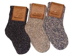 Wowerat Nowegersöckchen 3er Pack Wollsocken Baby Kinder (27-30, grautöne) von Wowerat