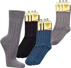 Wowerat Warme Socken Viskose aus Bambuszellstoffen, Doppelzylinder 3er-BÜNDEL (Gr.39-42, jeansmouliné) von Wowerat