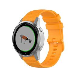 Wownadu 18mm Quick Release Bands Kompatibel für Garmin Vivoactive 4S/Vivomove 3S/Venu 3S/Venu 2S, Forerunner 255S/255S Music/265S Armband Gelb Silikon Sport Damen Herren Ersatzarmband, Zubehör von Wownadu