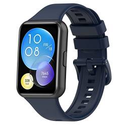 Wownadu Ersatzarmband Kompatibel mit Huawei Watch Fit 2 / Watch Fit 2 Active/Watch Fit 2 Elegant Armband Blau Einstellbar Silikon Armbänder für Damen Herren (kein Uhr) von Wownadu