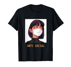 Antisocial Shirt Vaporwave Ästhetische Japanische Emo Anime Mädchen T-Shirt von Wowsome!