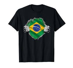 Brasilien Shirt Super Brasilianische Flagge Stolze brasilianische Wurzeln T-Shirt von Wowsome!