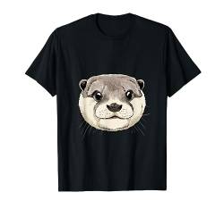 Sea River Otter Tiergesicht Meerestier Säugetier Otter Liebhaber T-Shirt von Wowsome!