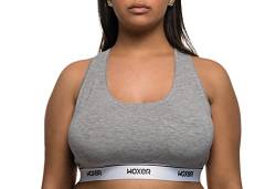 Woxer BOSS Bralettes für Frauen - Bügelloser nahtloser Komfort-BH, grau meliert, XX-Large von Woxer