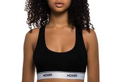 Woxer Boss Bralettes für Damen – Bügelloser, nahtloser, bequemer Stütz-BH, Schwarz, Large von Woxer