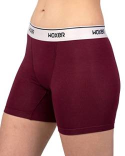 Woxer Damen-Boxershorts, Unterwäsche, Baller, 12,7 cm, Boyshorts, Höschen, weich, abriebfest, keine Schrittlänge, Burgunder, XXL von Woxer