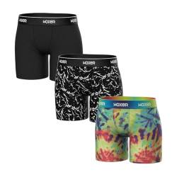 Woxer Damen-Boxershorts, Unterwäsche, Baller, 12,7 cm, Boyshorts, weich, scheuerfrei, keine Roll-Schrittlänge, 3 Stück Burst, XL von Woxer