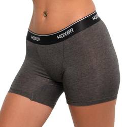 Woxer Damen-Boxershorts, Unterwäsche, Baller, 12,7 cm, Boyshorts, weich, scheuerfrei, keine Roll-Schrittlänge, Charcoal Heather 2.0, XL von Woxer