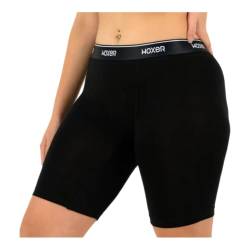 Woxer Damen-Boxershorts, Unterwäsche, Biker, 22,9 cm, Boyshorts, Höschen, weich, abriebfest, keine Schrittlänge, Schwarz 2.0, XL von Woxer