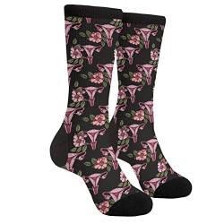 Lässige lustige flippige Neuheit Socken für Männer Frauen, Frauen Gebärmutter und Wildrosen Obgyn Krankenschwester Vagina Hebamme, One size von Wpamlrta