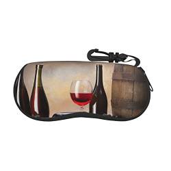 Wpamlrta Cobble Rose Ultra Light Brillenetui, tragbare Reise-Brillen-Tasche, Sonnenbrillen-Etui mit Gürtelclip, Traubenwein, Einheitsgröße, Klassisch von Wpamlrta