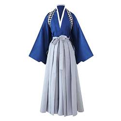 Herren Kendo Hakama Aikido Japanisches Samurai-Kostüm Judo Kampfsport Uniform Kendogi Kimono Cosplay Set Anzug - - X-Large von Wraith Of East