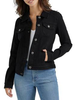 Wrangler Authentics Damen Stretch Jeansjacke, Schwarz, L von Wrangler Authentics