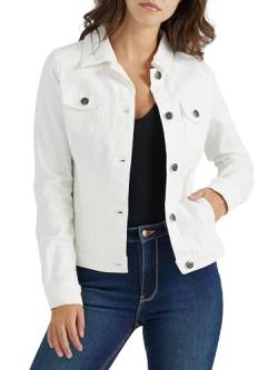 Wrangler Authentics Damen Stretch Jeansjacke, Weiss/opulenter Garten, L von Wrangler Authentics