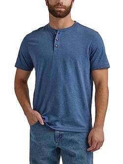 Wrangler Authentics Herren Authentics Men's Short Sleeve Henley Tee Hemd, Dunkles Jeansblau, XL EU von Wrangler Authentics