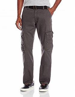 Wrangler Authentics Herren-Cargohose aus Twill, lockere Passform, Anthrazit Köper, 36W / 30L von Wrangler Authentics