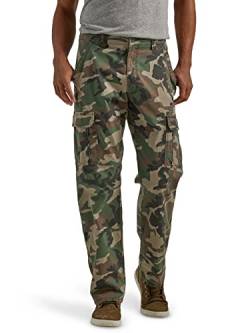 Wrangler Authentics Herren-Cargohose mit lockerer Passform, Camouflage grün braun, 46W / 30L von Wrangler Authentics