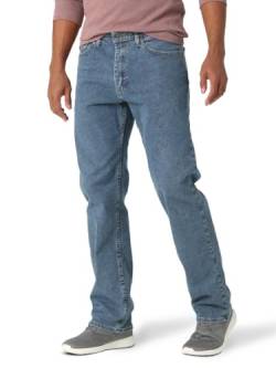 Wrangler Authentics Herren Comfort Flex Waist Relaxed Fit Jeans, Hell, Stonewashed, 35W / 30L von Wrangler Authentics