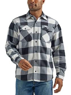 Wrangler Authentics Herren Fleece hemdjas met lange mouwen Hemd mit Button Down Kragen, Birkenbüffel, M EU von Wrangler Authentics